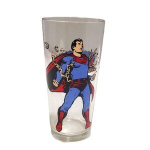 1975 Pepsi Collector Series SUPERMAN Glass Series Cola Soda DC Comic Superhero